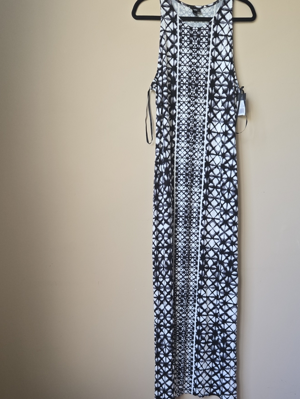 Mossimo Supply Co. Black and White Patterned Maxi Dress